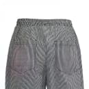 Winco UNF-4KL Newbury Chef's Pants w/ Elastic Waist & Drawstring - Poly/Cotton, Houndstooth, Large thumbnail 2