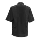 Winco UNF-9KL Broadway Ventilated Chef's Shirt w/ Short Sleeves - Poly/Cotton, Black, Large thumbnail 2