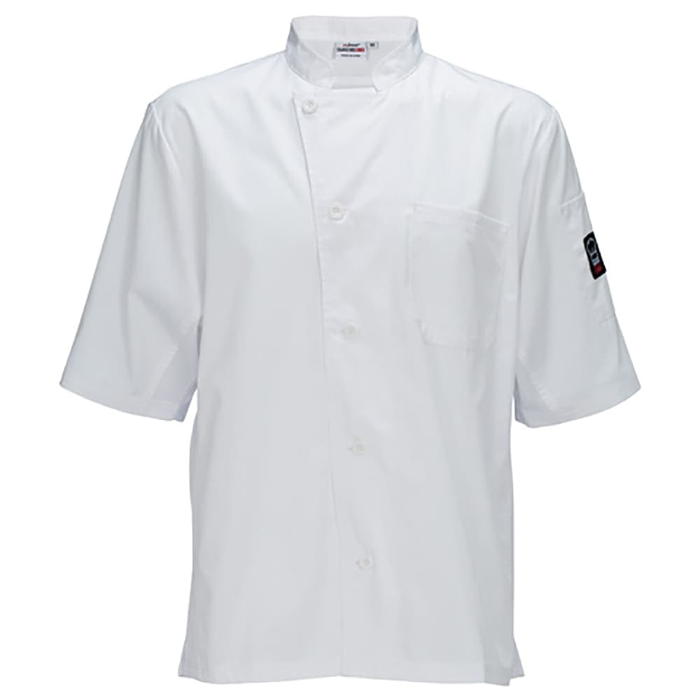Winco UNF-9WXXL Broadway Ventilated Chef's Shirt w/ Short Sleeves - Poly/Cotton, White, 2X