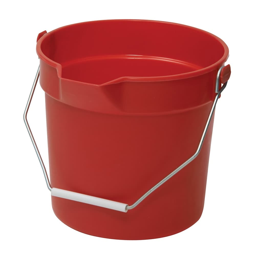 Winco UPP-10R 10 qt Utility Pail w/ Pour Spout - Plastic, Red