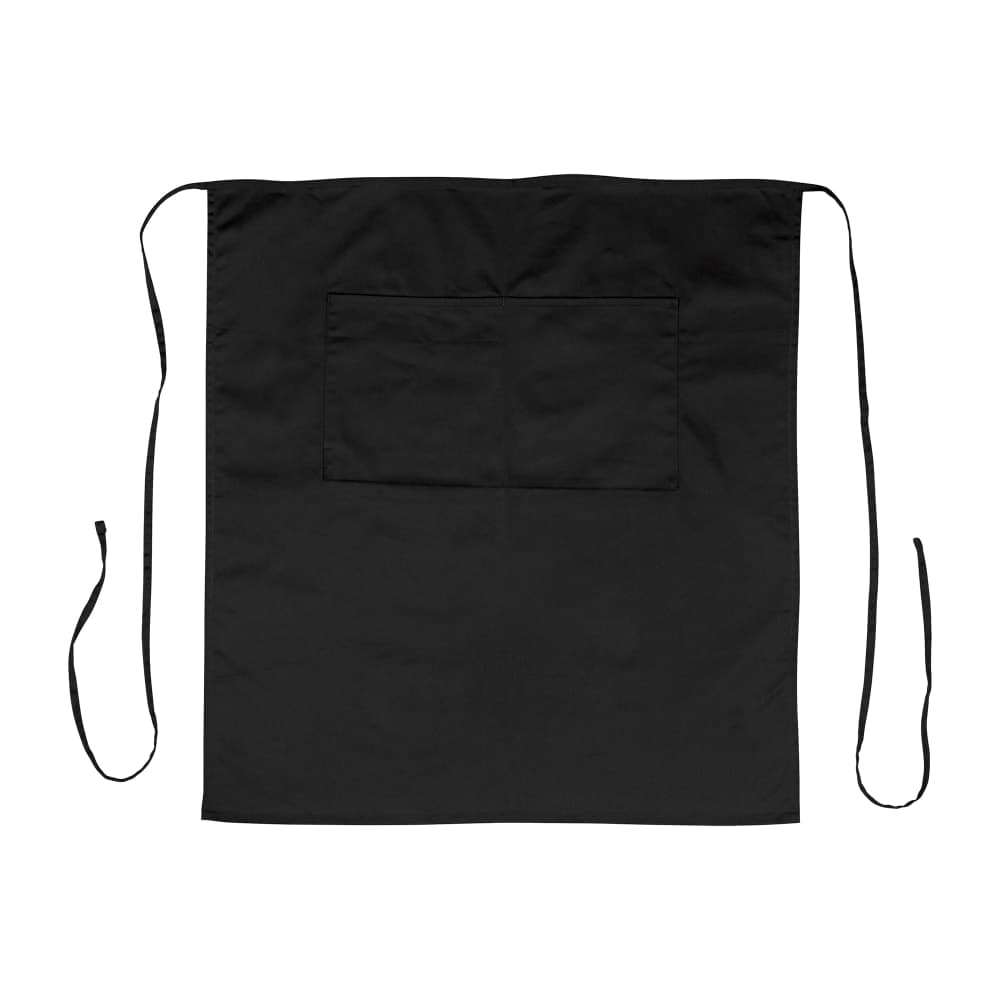 Winco WA-3129BK 2 Pocket Bistro Apron - 32" x 28", Poly Cotton, Black