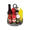 Winco WBKH-6R Round Condiment Caddy - Wire, Black thumbnail 2