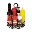 Winco WBKH-7R Round Condiment Caddy - Wire, Black thumbnail 2