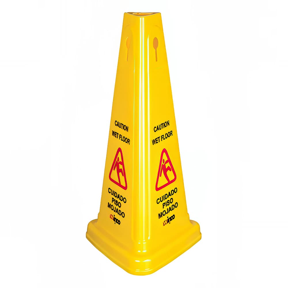 Winco WCS-27T 27" Tri-Cone Wet Floor Caution Sign