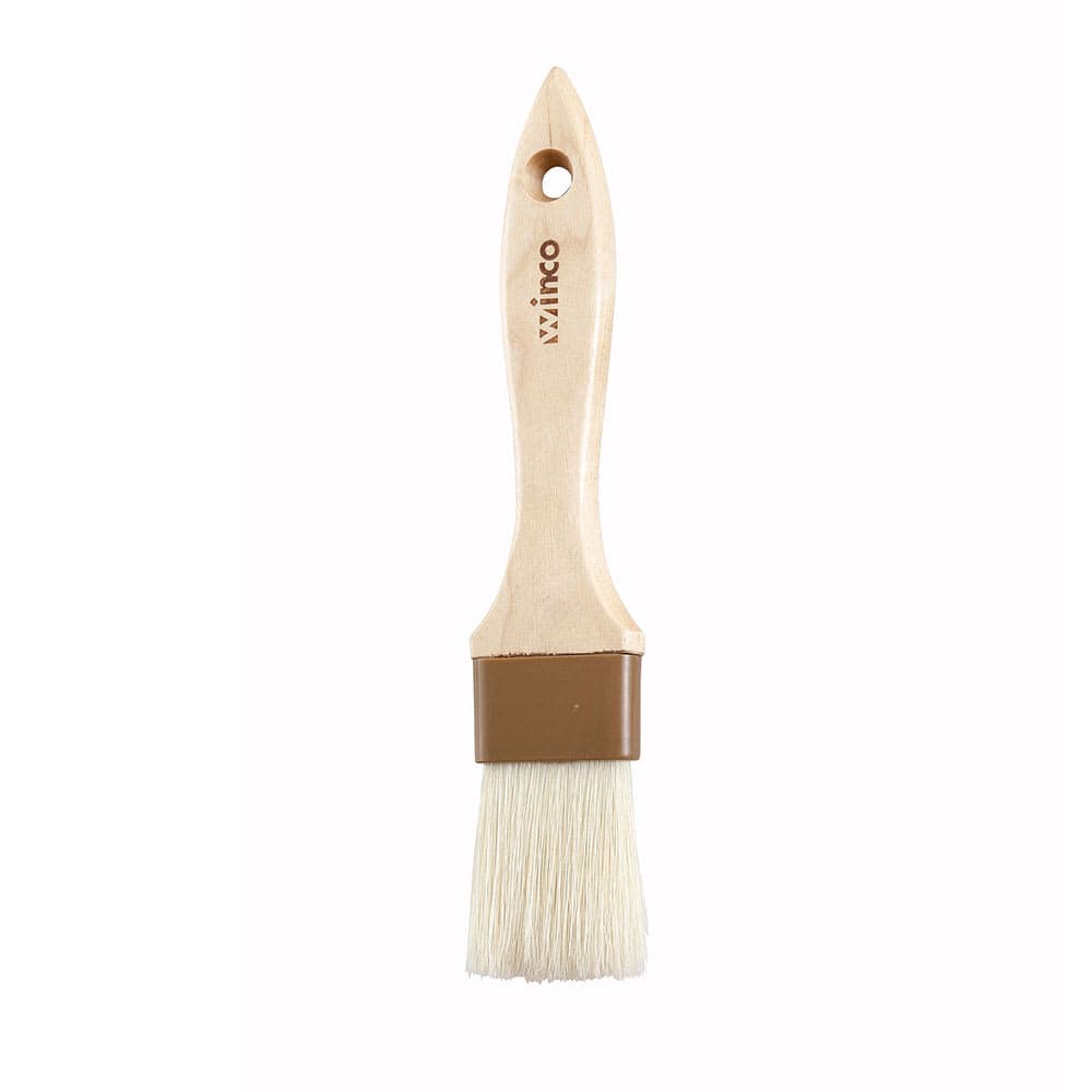 Winco WFB-15 Flat Pastry Basting Brush, 1 1/2" Wide w/ Flat Boar Bristles & Wooden Handle