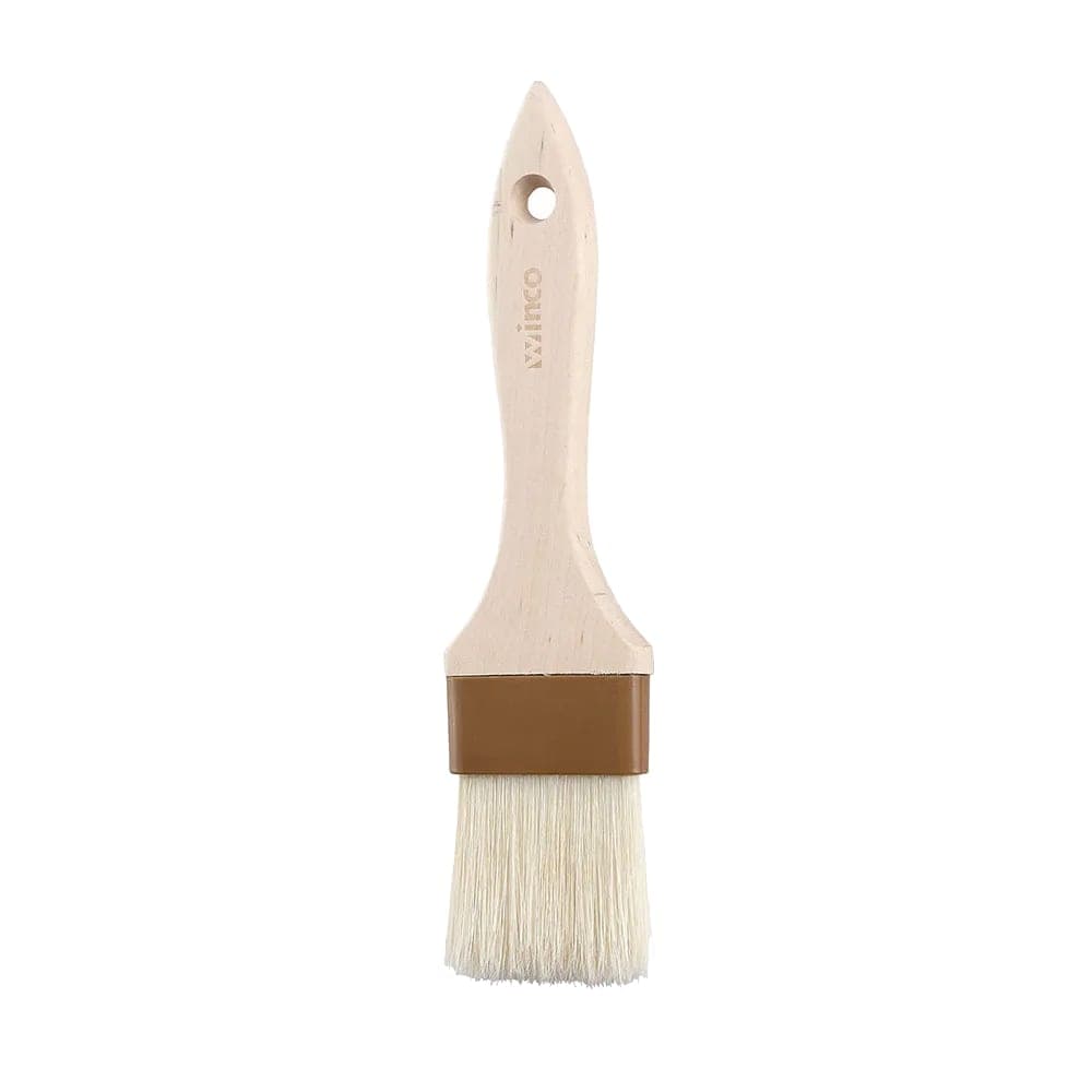 Winco WFB-20 2" Flat Pastry Basting Brush w/ Boar Hair Bristles & Wooden Handle