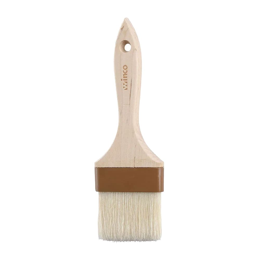 Winco WFB-30 Flat Pastry Basting Brush, 3" Wide w/ Flat Boar Bristles & Wooden Handle