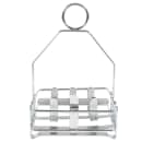 Winco WH-7 3 Compartment Square Condiment Caddy - Chrome Plated Metal thumbnail 2