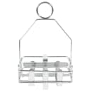Winco WH-7 3 Compartment Square Condiment Caddy - Chrome Plated Metal thumbnail 3