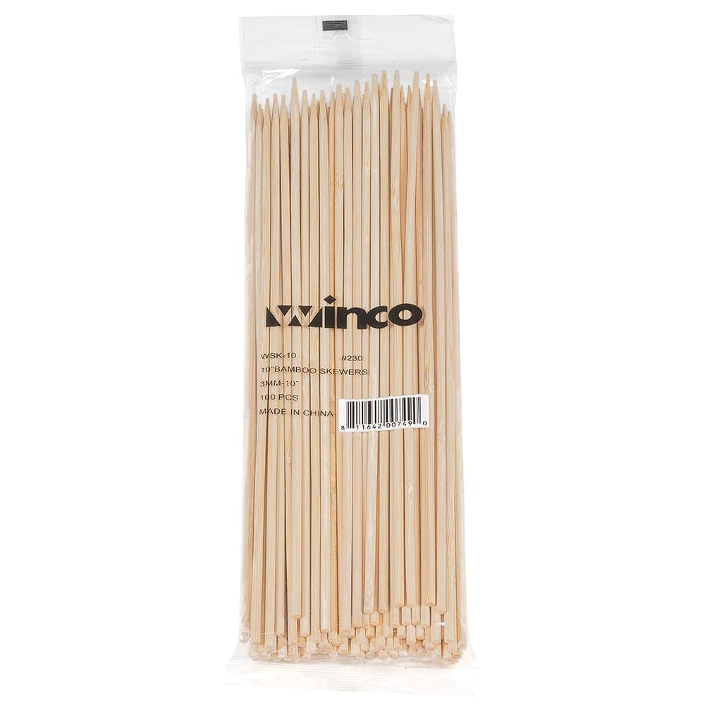 Winco WSK-10 10" Bamboo Skewers