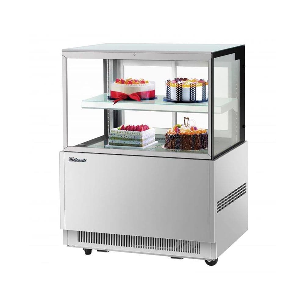 Turbo Air TBP36-46FN-S 35 3/8" Full Service Bakery Display Case w/ Straight Glass - (2) Levels, 115v