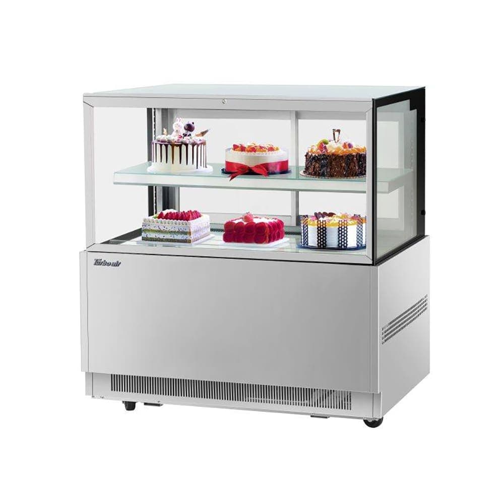 Turbo Air TBP48-46FN-S 47 1/4" Full Service Bakery Display Case w/ Straight Glass - (2) Levels, 115v