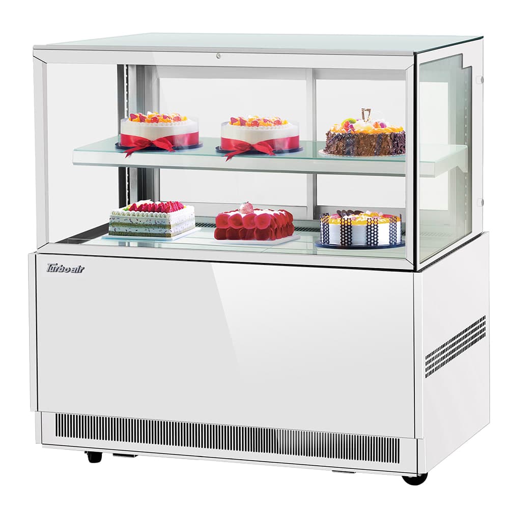 Turbo Air TBP48-46FN-W 47 1/4" Full Service Bakery Case w/ Straight Glass - (2) Levels, 115v