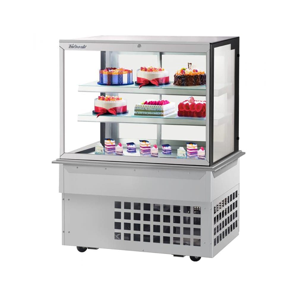 Turbo Air TBP48-54FDN 50" Full Service Bakery Display Case w/ Straight Glass - (3) Levels, 115v