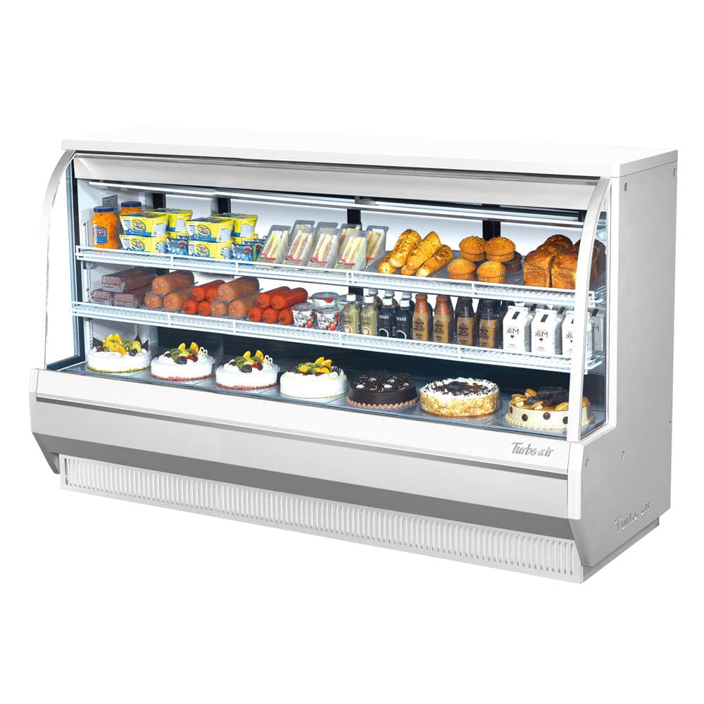 Turbo Air TCDD-96H-W-N 96-1/2" Full Service Deli Case w/ Curved Glass - (3) Levels, 115v