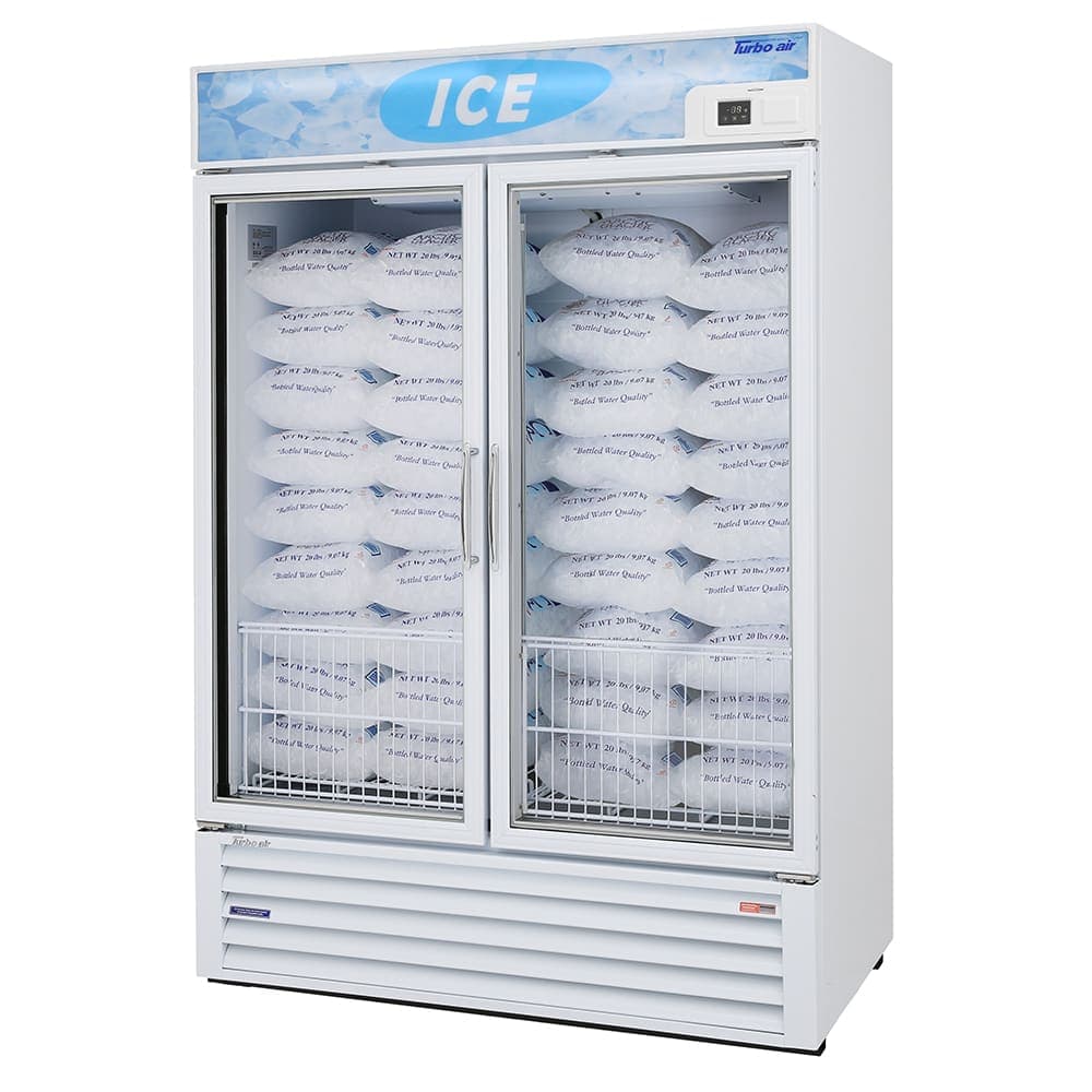 Turbo Air TGIM-49W-N 54" Indoor Ice Merchandiser w/ Bottom Mount Compressor - Glass Door, 115v