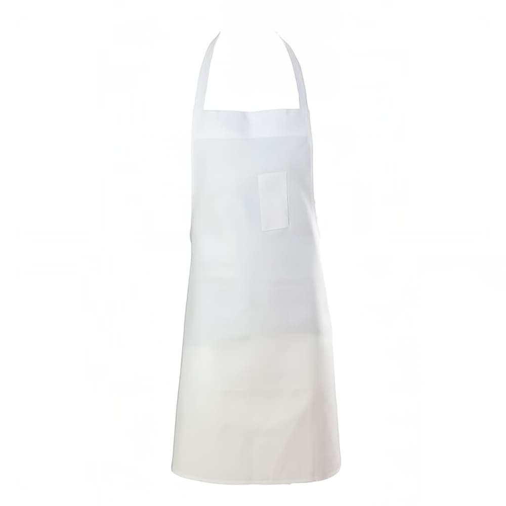 Chef Revival Bib Apron, Poly/Cotton Blend, Pencil Pocket, 34&quot; x 34&quot;, White (600BAW)