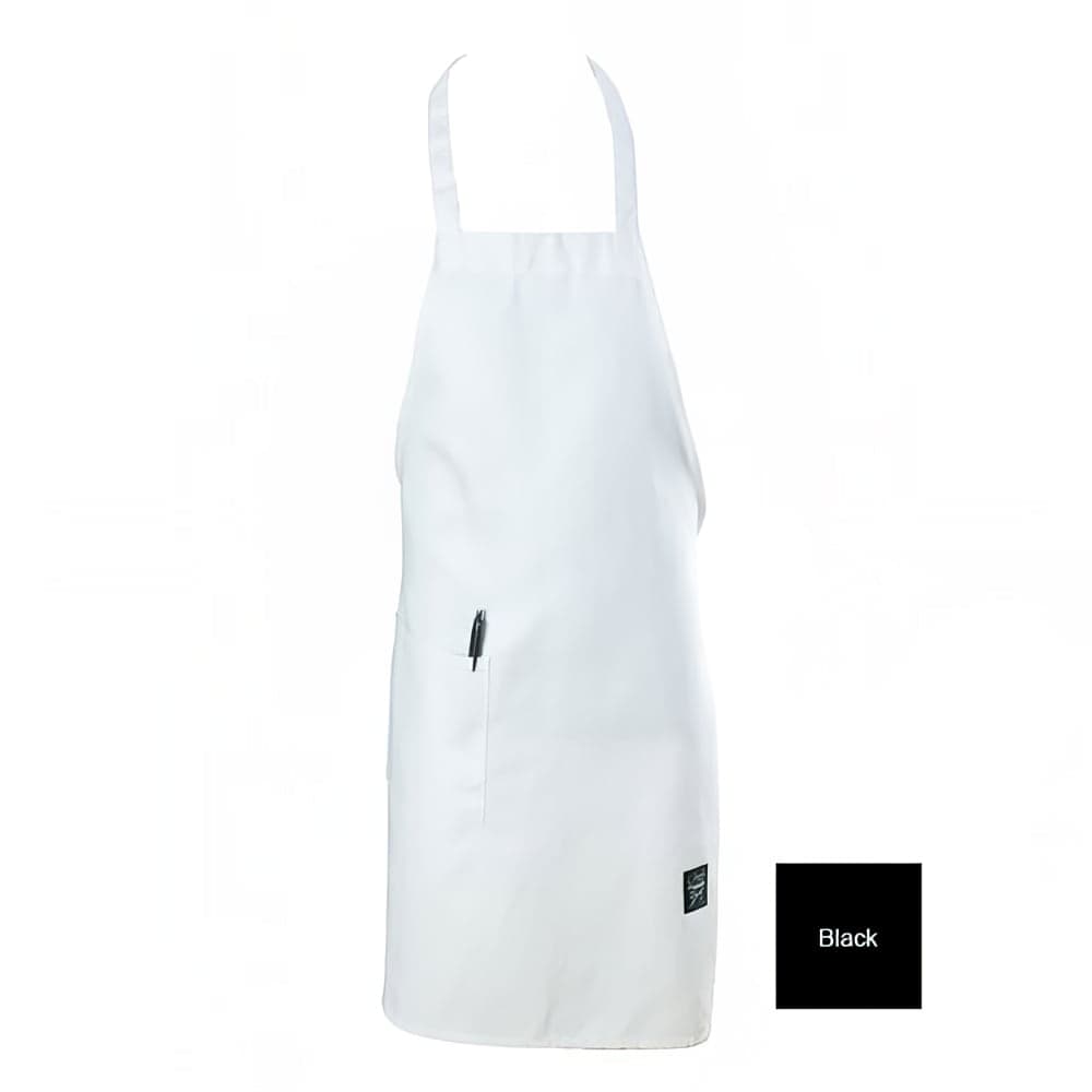 Chef Revival Full Length Bib Apron, Poly/Cotton, 28" x 34", Black (601BAC-BK)