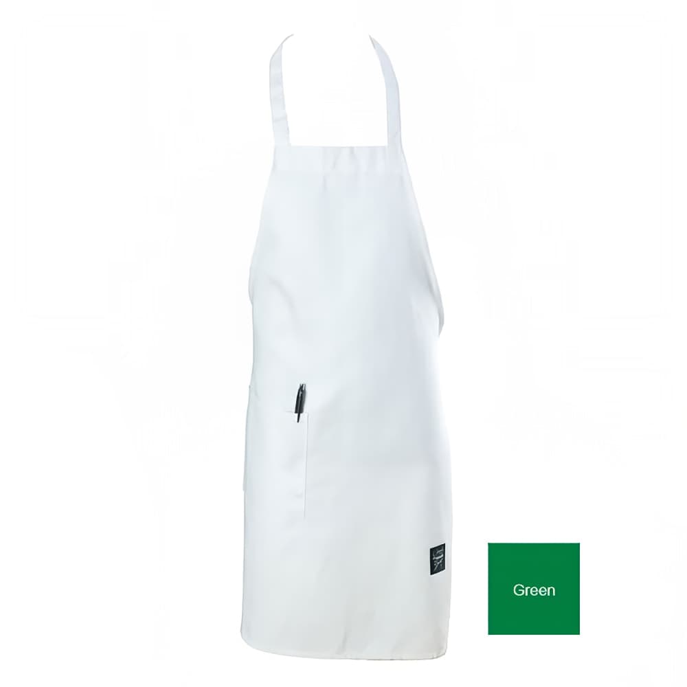 Chef Revival Full Length Bib Apron, Poly/Cotton, 28" x 34", Kelly Green (601BAC-GN)
