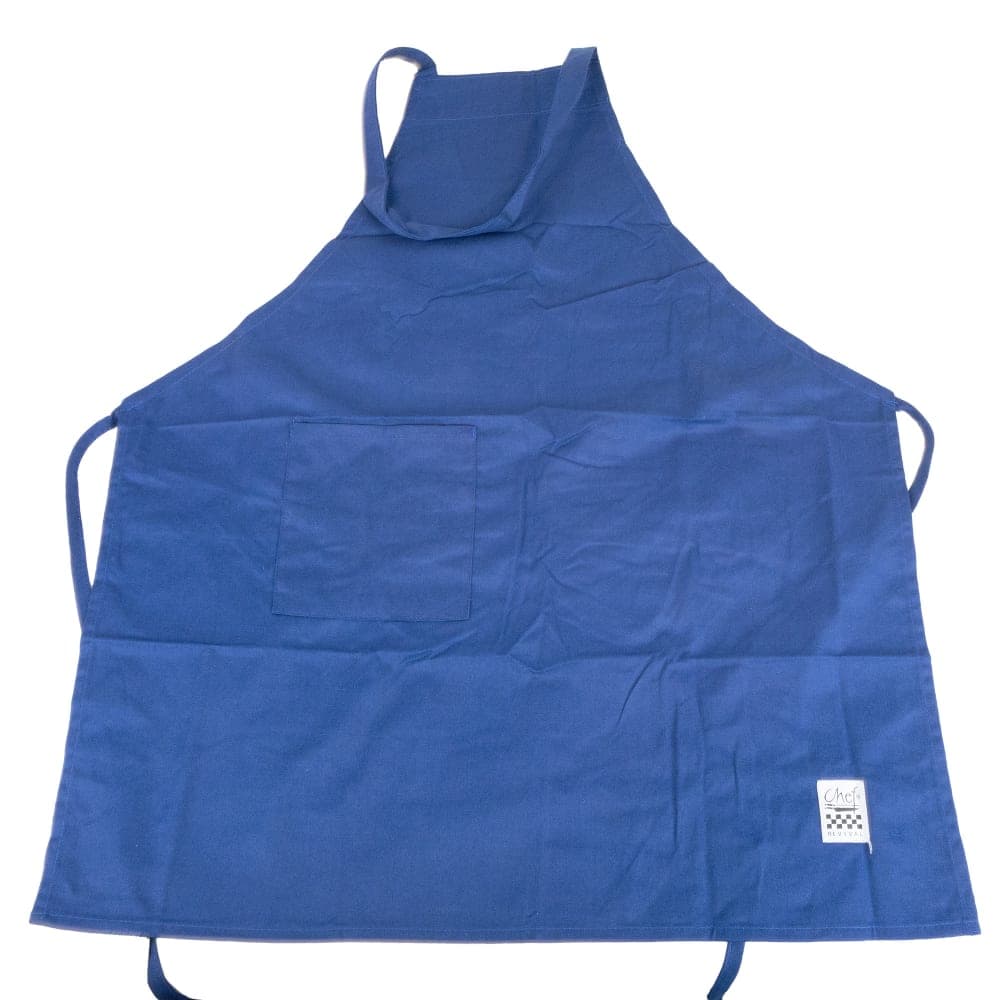 Chef Revival Full Length Bib Apron, Poly/Cotton, 28" x 34", Royal Blue (601BAC-RB)