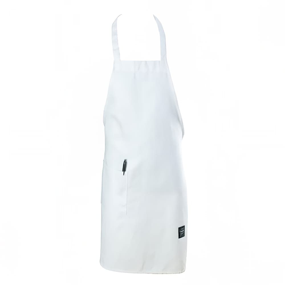 Chef Revival Full Length Bib Apron, Poly/Cotton, 28" x 34", White (601BAC-WH)