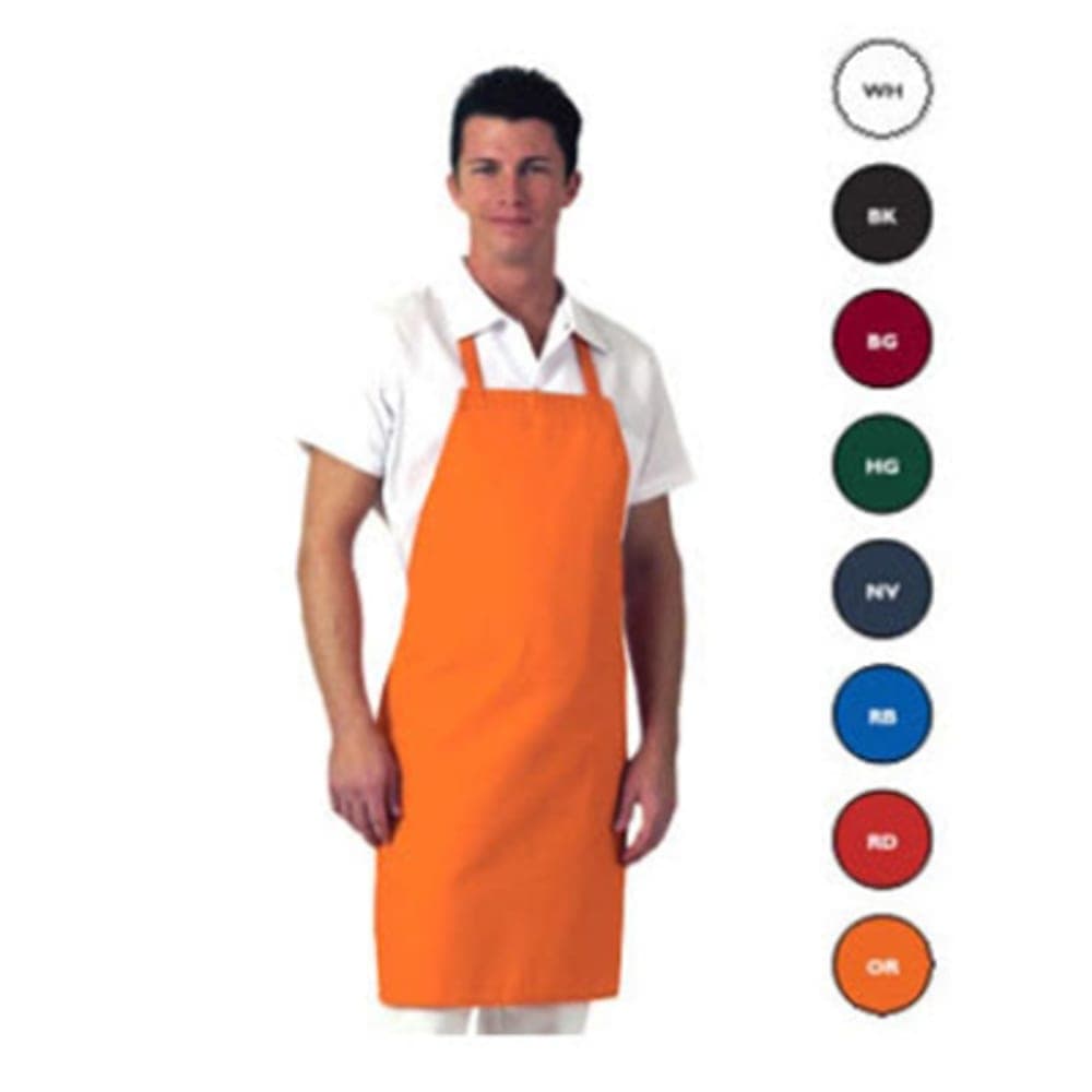 Chef Revival Twill Bib Apron, 28 x 34", White (601NP-WH)