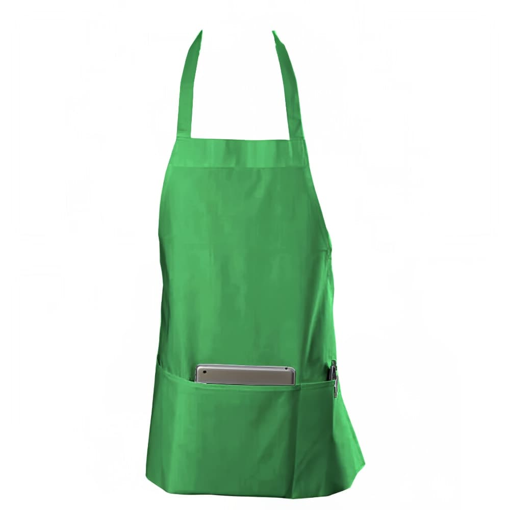 Chef Revival Bib Apron, Twill Blend, 25&quot; x 28&quot;, 3 Pocket, Kelly Green (602BAFH-GN)