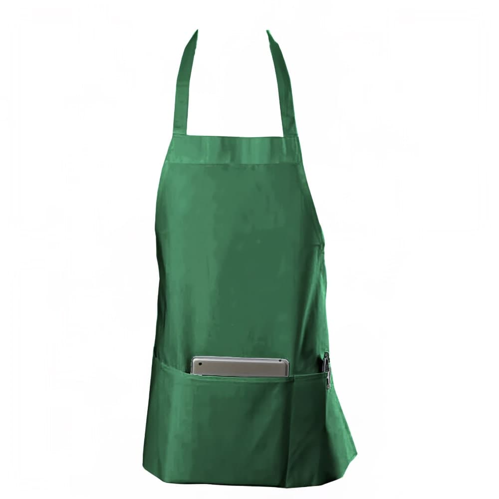 Chef Revival Bib Apron, Twill Blend, 25&quot; x 28&quot;, 3 Pocket, Hunter Green (602BAFH-HG)