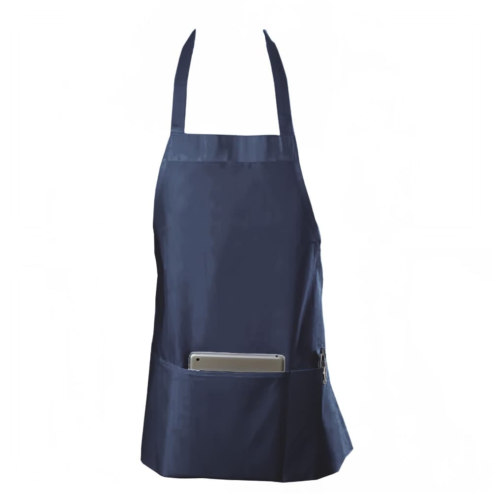 Chef Revival Bib Apron, Twill Blend, 25&quot; x 28&quot;, 3 Pocket, Navy Blue (602BAFH-NV)