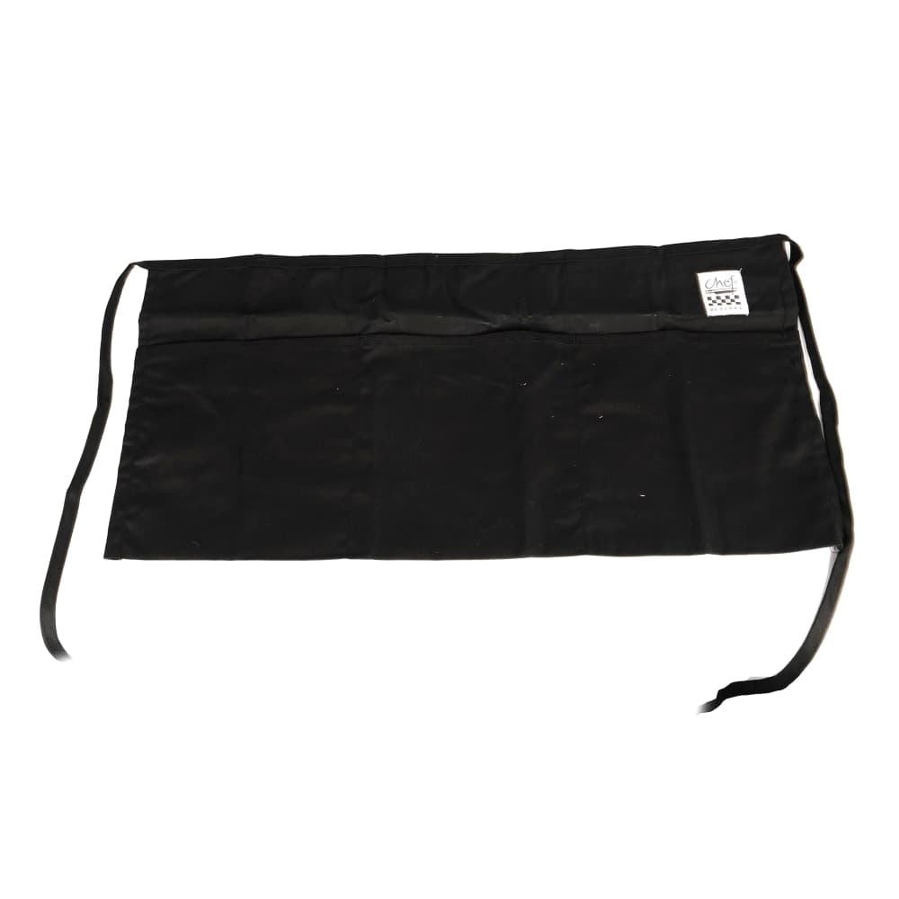 Chef Revival Waist Apron, Twill Blend, 12" x 24", 3 Pocket, Black (605WAFH-BK)