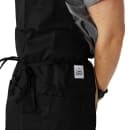 Chef Revival Bib Apron, 28" x 27", 3 Pocket, Adjustable Neckband, Black (612BAFH-BK) thumbnail 2