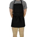 Chef Revival Bib Apron, 28" x 27", 3 Pocket, Adjustable Neckband, Black (612BAFH-BK) thumbnail 4