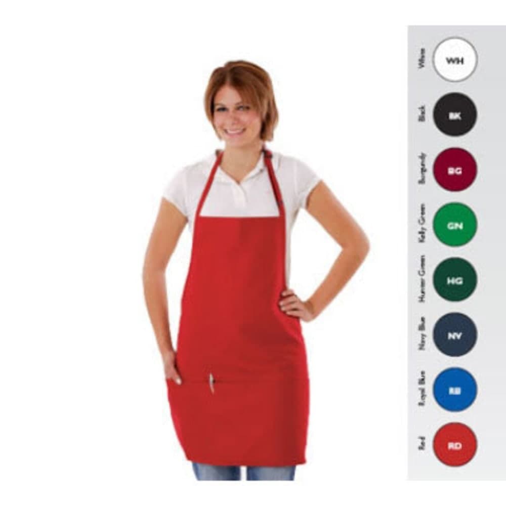 Chef Revival Bib Apron, 28" x 27", 3 Pocket, Adjustable Neckband, Navy Blue (612BAFH-HG)