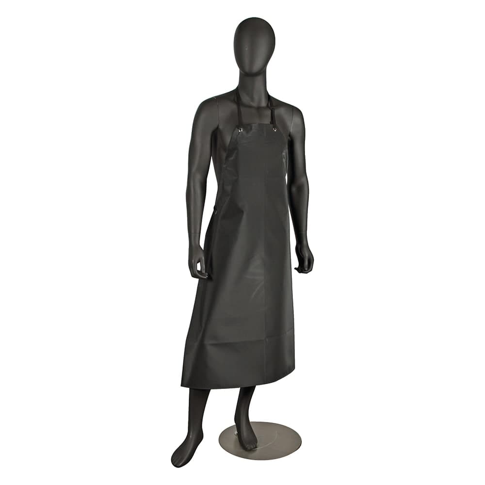 San Jamar 615NBA-BK Neoprene Bib Apron, 29" x 43", Heat / Fire / Cut Resistant, Black