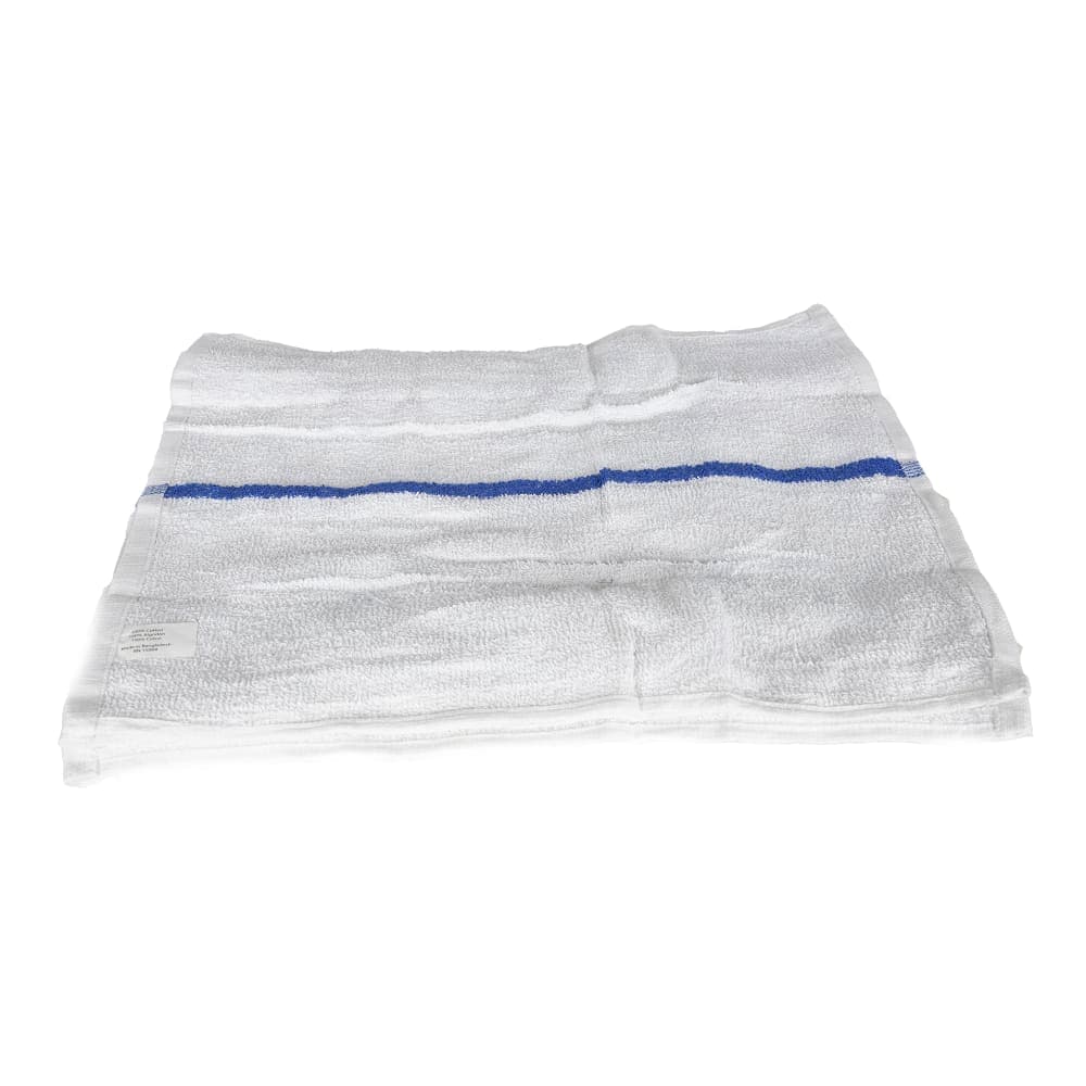 Chef Revival White Cotton Bar Towel w/ Blue Stripe, 16" x 19" (700BRT-BLS)