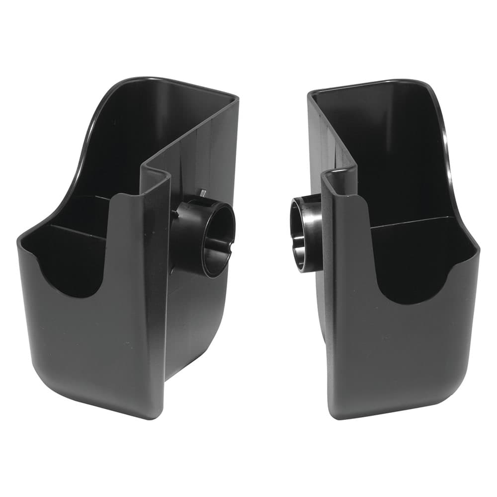 San Jamar BD100S 5 Compartment Stir Stick Holder - 5 1/4" x 6 1/4" x 6 3/4", Plastic Black