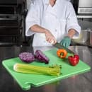 San Jamar CB182412GN Cut-N-Carry Cutting Board, 18 x 24 x 1/2 in, NSF, Green thumbnail 5