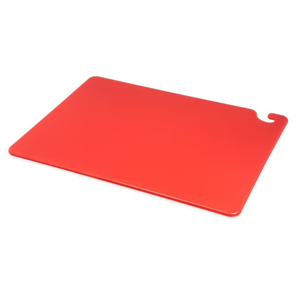 San Jamar CB182412RD Cut-N-Carry Cutting Board, 18 x 24 x 1/2 in, NSF, Red