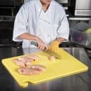 San Jamar CB182412YL Cut-N-Carry Cutting Board, 18 x 24 x 1/2 in, NSF, Yellow thumbnail 5