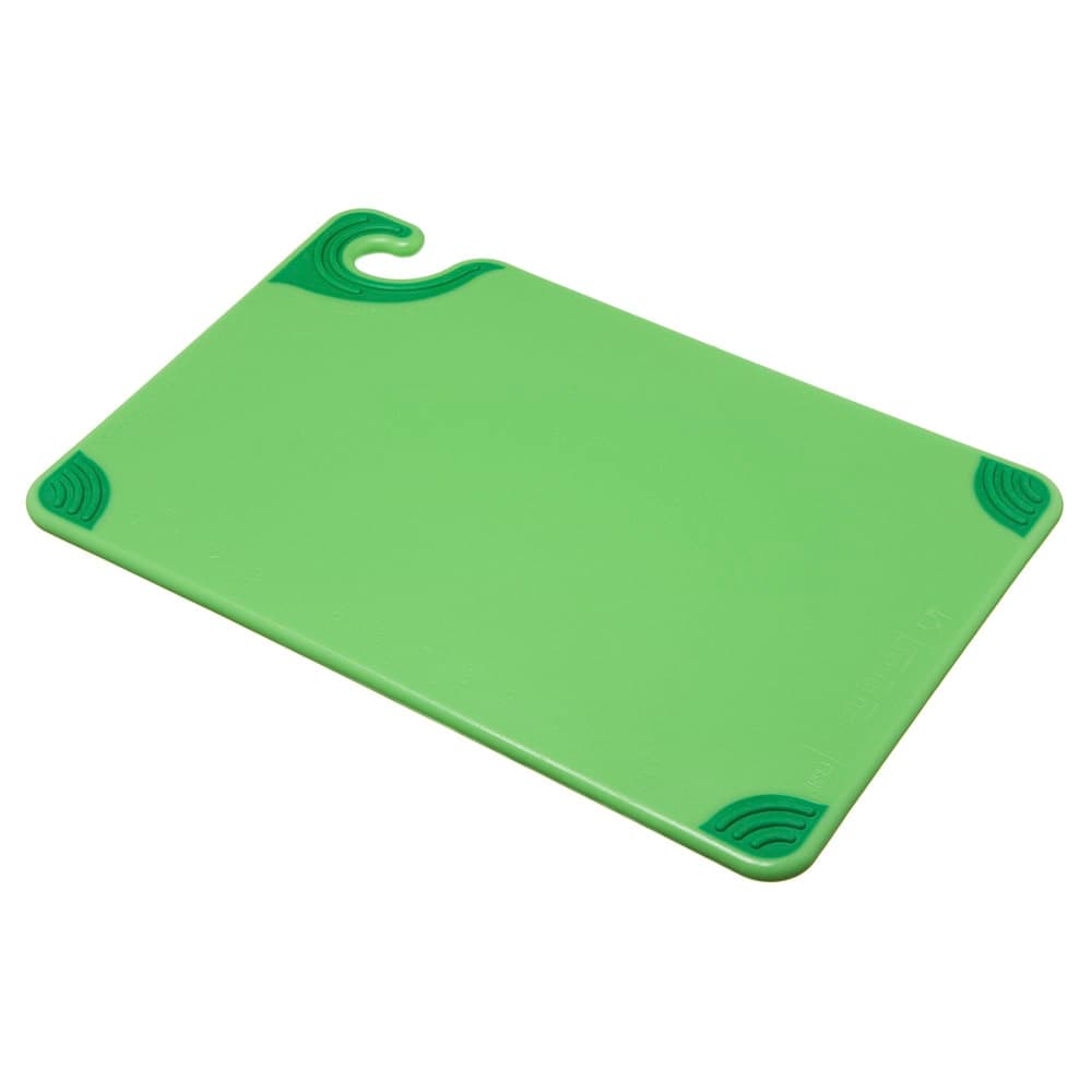 San Jamar CBG121812GN Saf-T-Grip Cutting Board, 12 x 18 x 1/2 in, NSF, Green