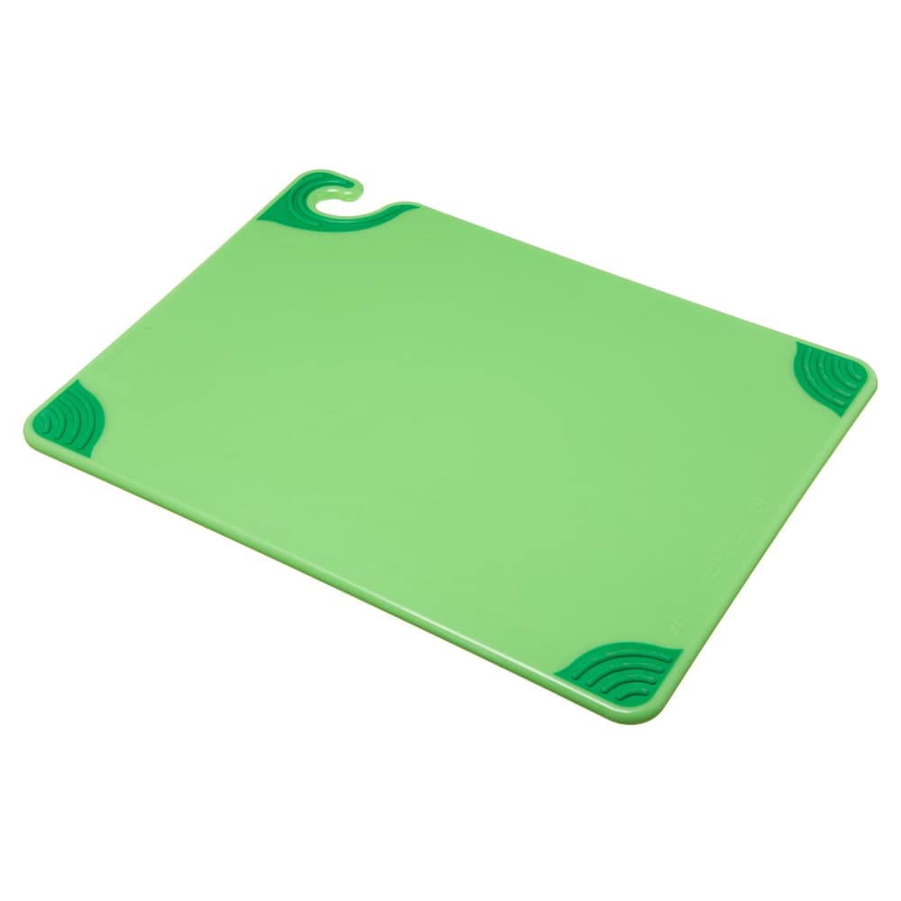 San Jamar CBG152012GN Saf-T-Grip Cutting Board, 15 x 20 x 1/2 in, NSF, Green