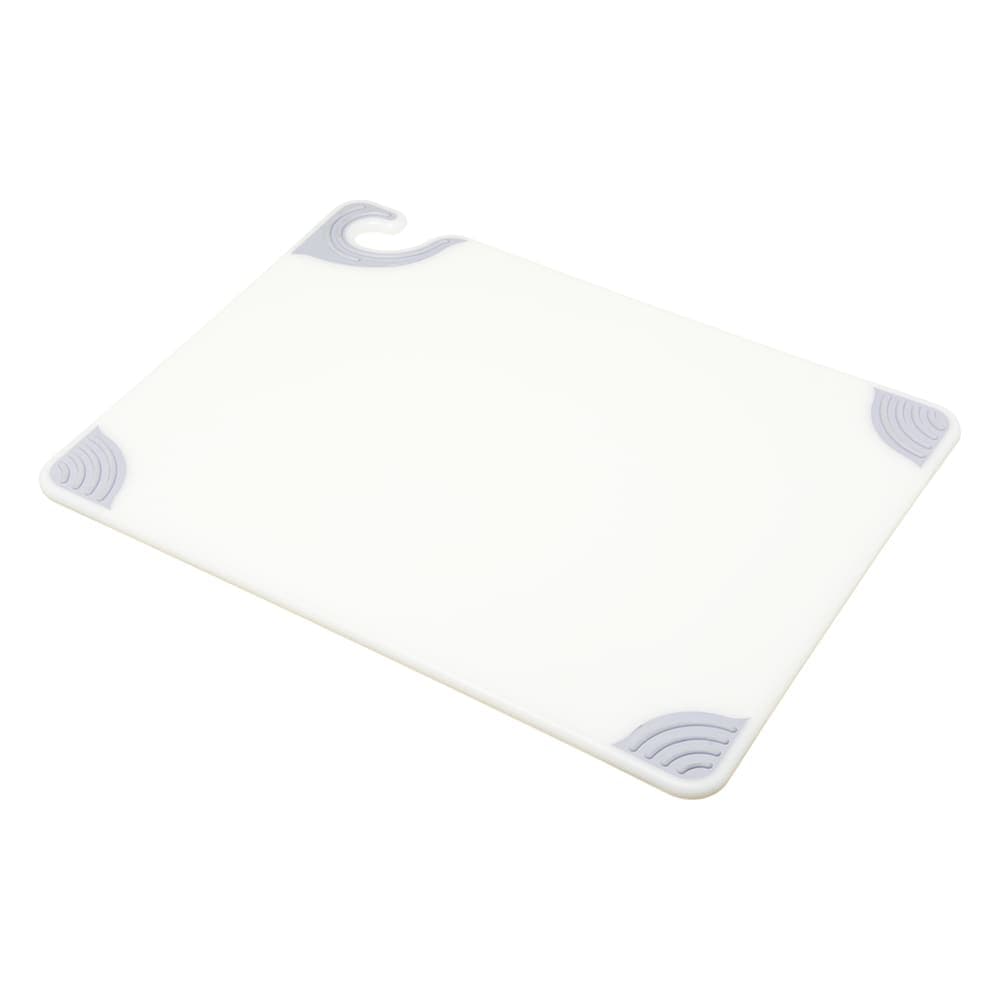 San Jamar CBG152012WH Saf-T-Grip Cutting Board, 15 x 20 x 1/2 in, NSF, White