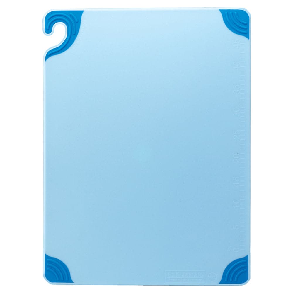 San Jamar CBG182412BL Saf-T-Grip Cutting Board, 18 x 24 x 1/2 in, NSF, Blue