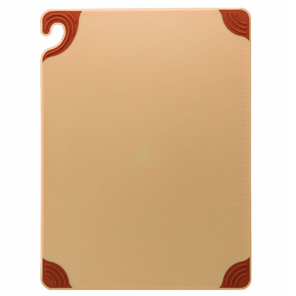San Jamar CBG182412BR Saf-T-Grip Cutting Board, 18 x 24 x 1/2 in, NSF, Brown