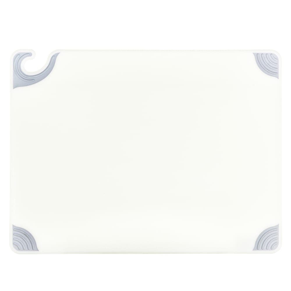 San Jamar CBG182412WH Saf-T-Grip Cutting Board, 18 x 24 x 1/2 in, NSF, White