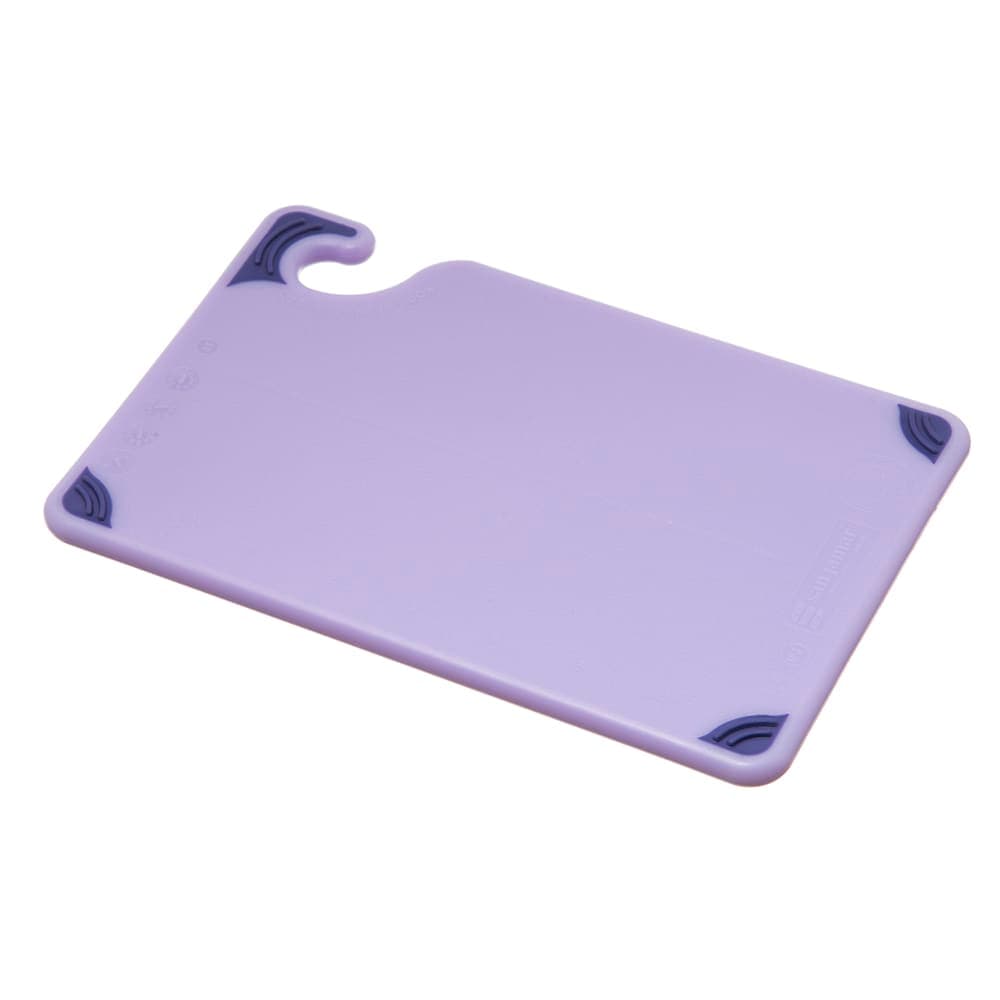San Jamar CBG6938PR Saf-T-Grip Allergen Cutting Board, 6 x 9 x 3/8 in, NSF, Purple
