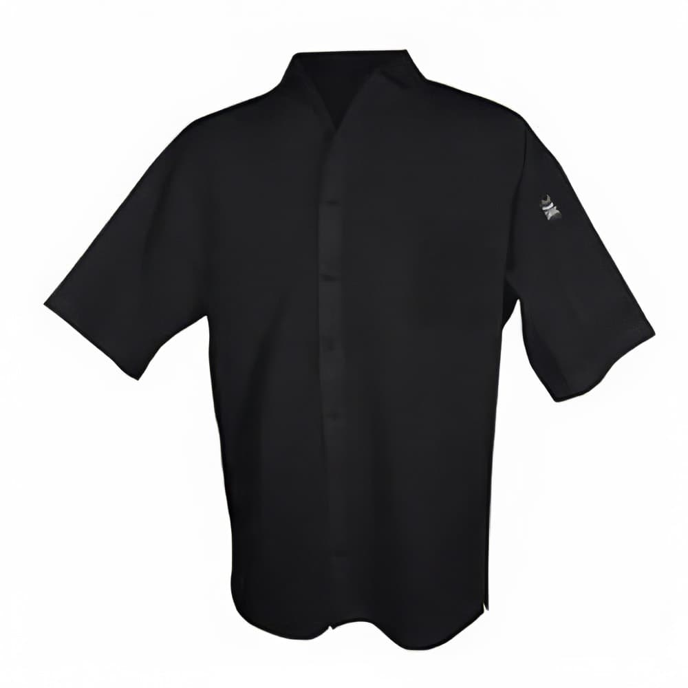 Chef Revival Poly Cotton Blend Cook Shirt, 2X, Pocket, Short Sleeve, Black (CS006BK-2X)