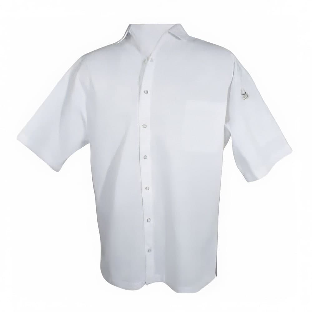 Chef Revival Poly Cotton Blend Cook Shirt, Medium, Pocket, Short Sleeve, White (CS006WH-M)