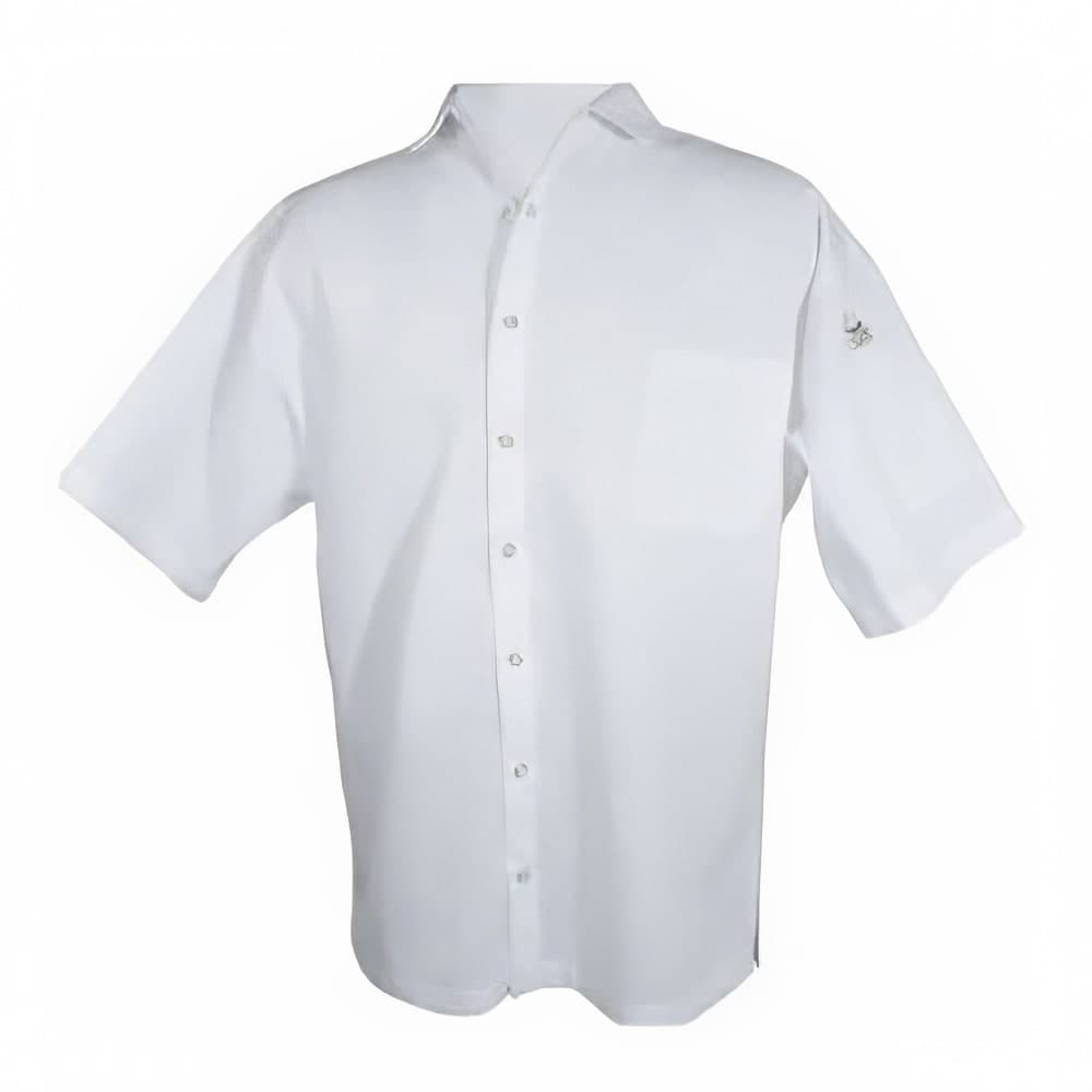 Chef Revival Poly Cotton Blend Cook Shirt, X-Small, Pocket, Short Sleeve, White (CS006WH-XS)
