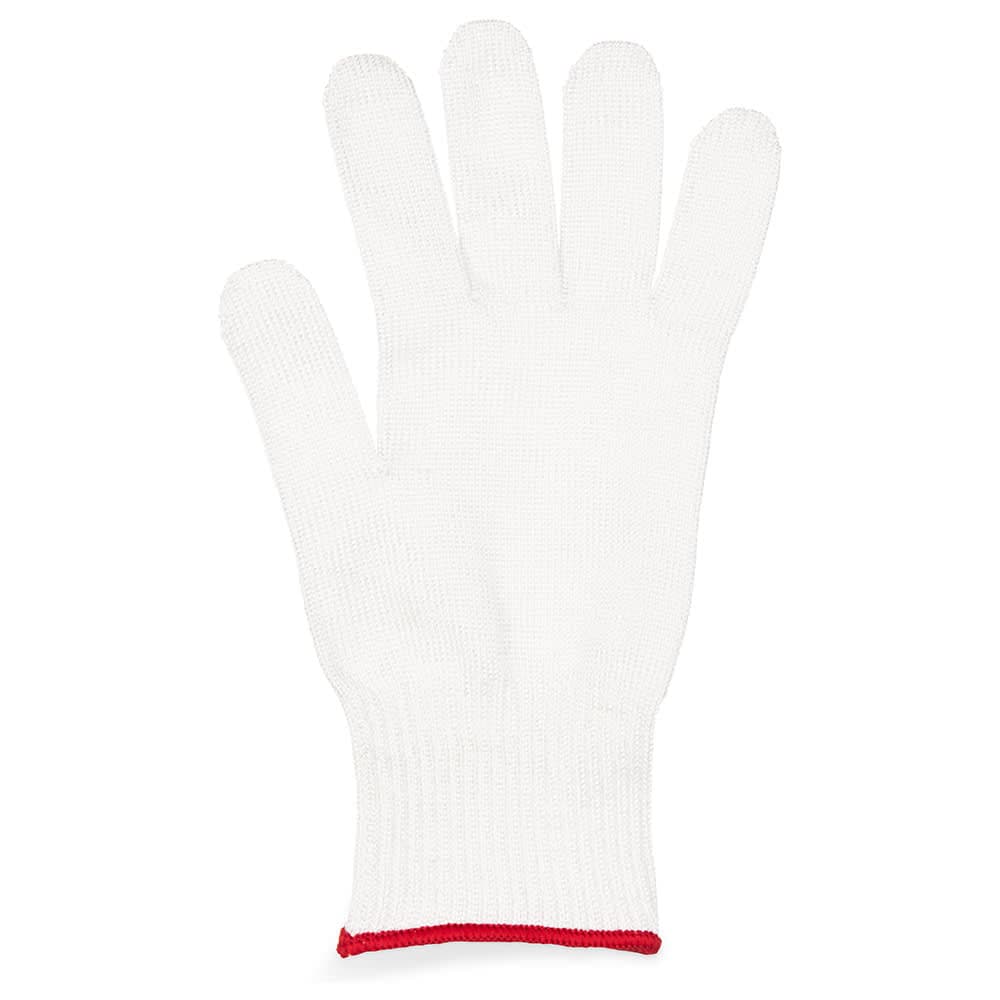 San Jamar DFG1000-L Large Cut Resistant Glove - Synthetic Fiber, White w/ Red Wrist Band